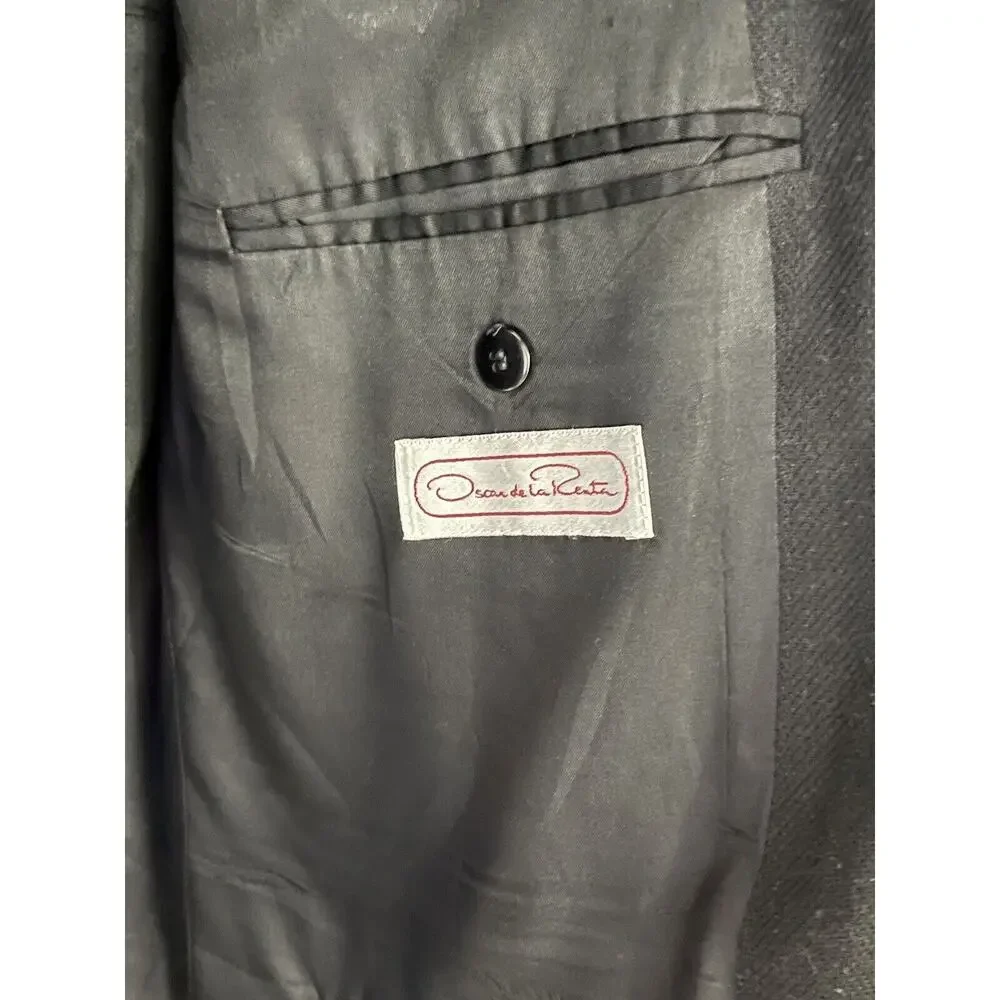 Oscar De La Renta Sports Coat Men 42R‎ Black Blazer Single Breasted Jacket